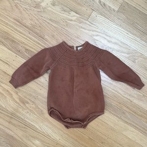 QUINCY MAE KNIT DALIA ROMPER - CLAY